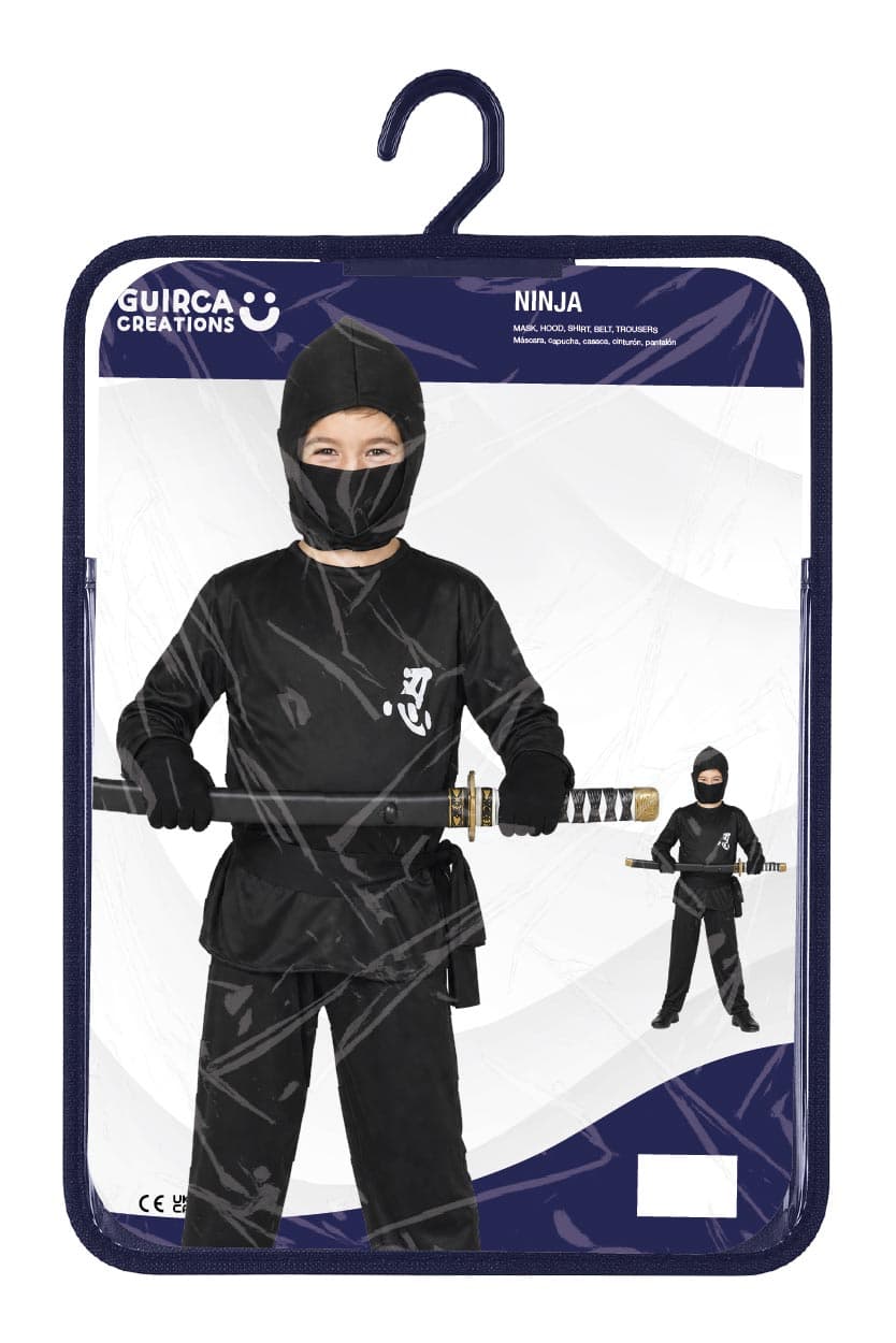 Ninja – kostume til børn, sort