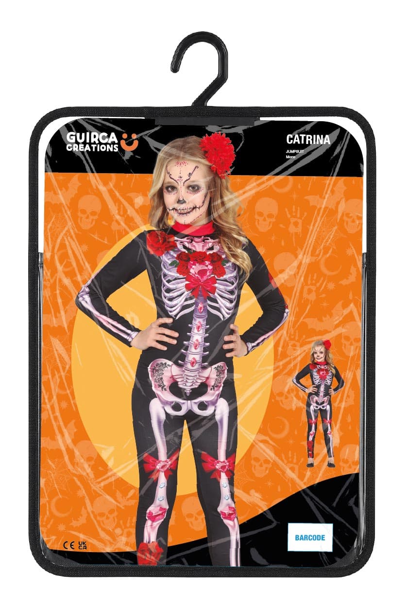 Catrina – kostume til piger, sort og flerfarvet, model 77698