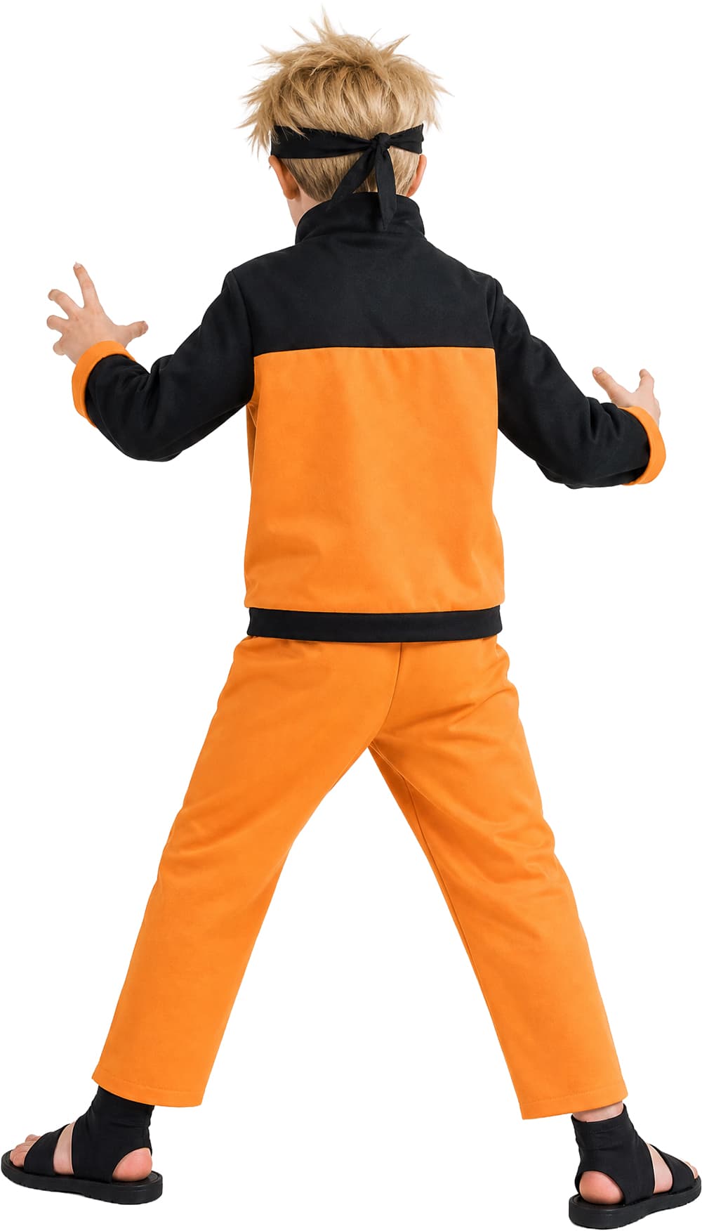 Sort og orange ninja – kostume til drenge