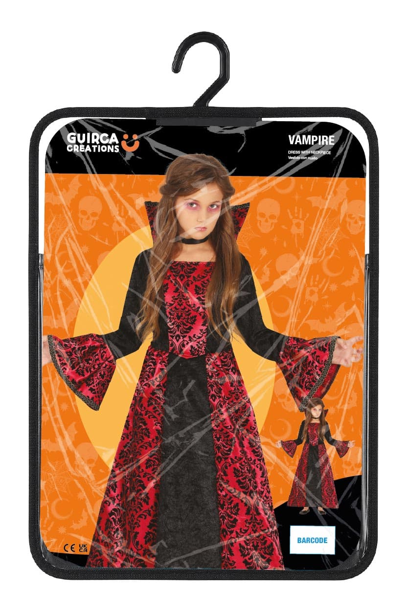 Vampyr – kostume til piger, sort og bordeaux, model 78073