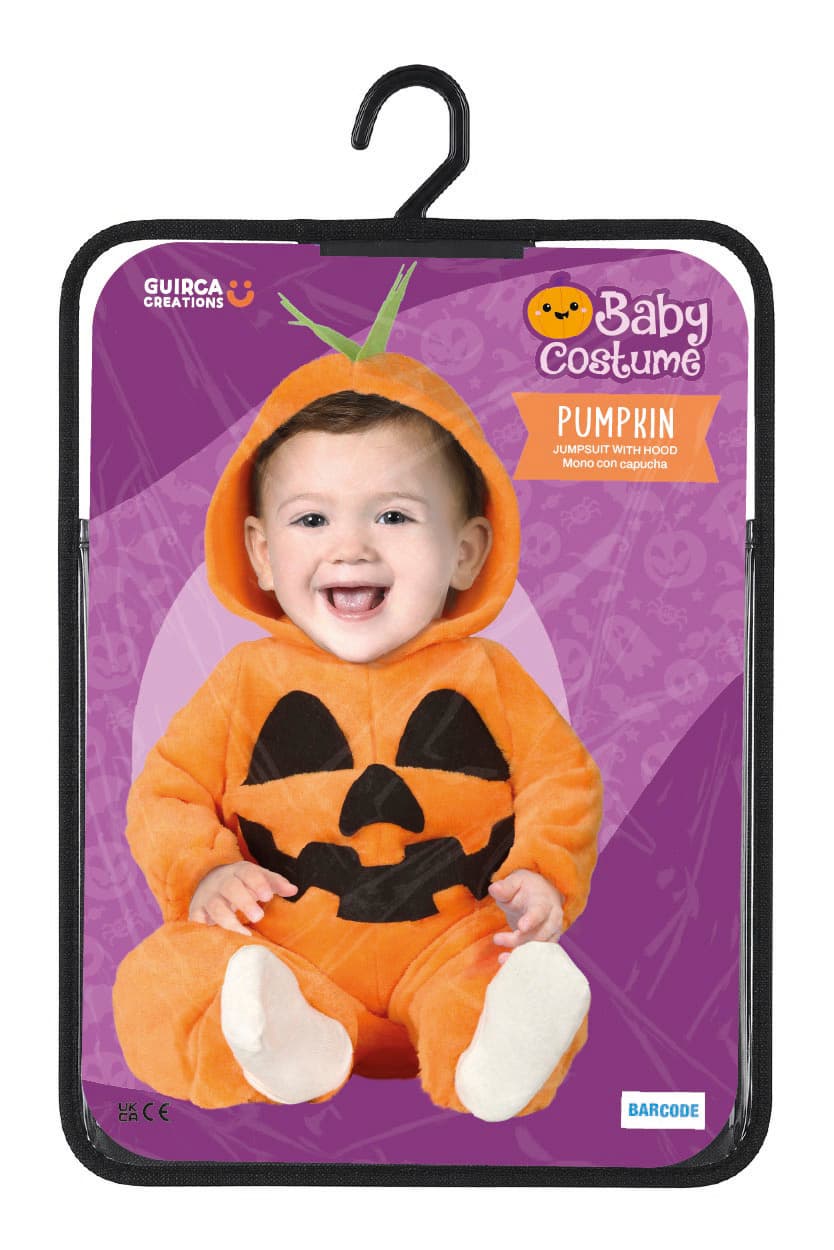 Græskar – kostume til baby, orange og sort