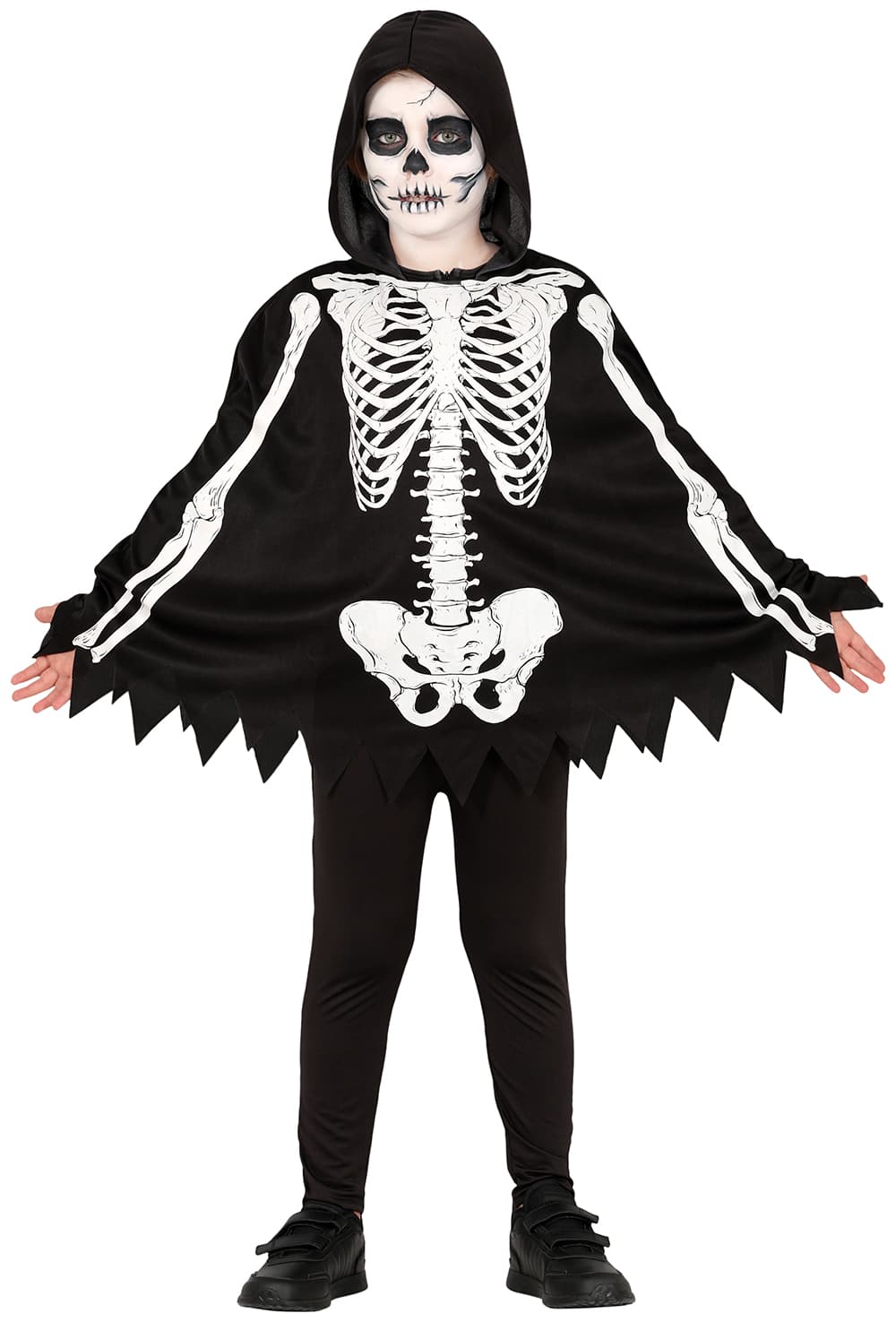Skeletponcho – kostume til børn