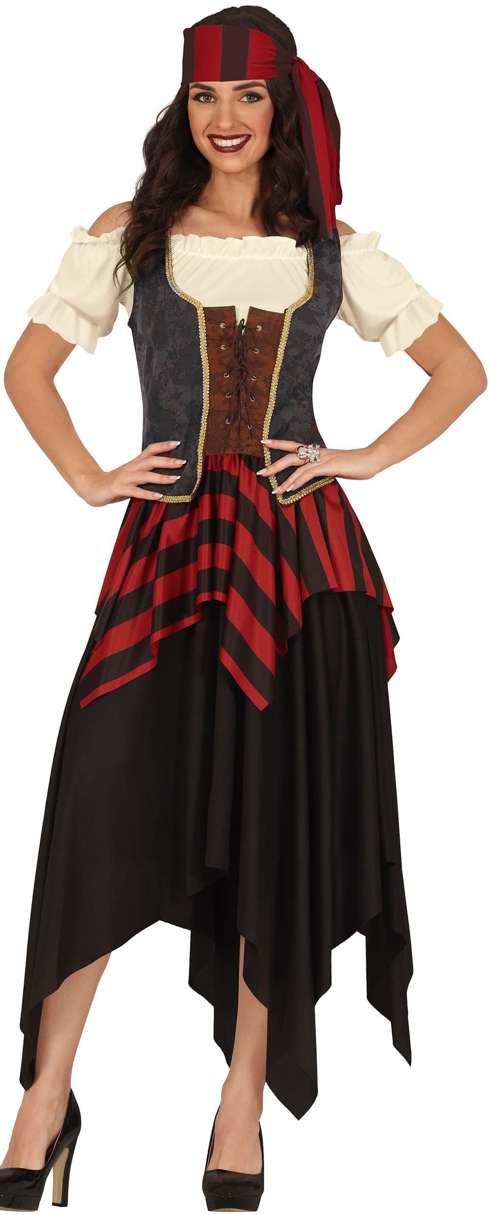 Pirat – kostume til damer, flerfarvet, model 78607