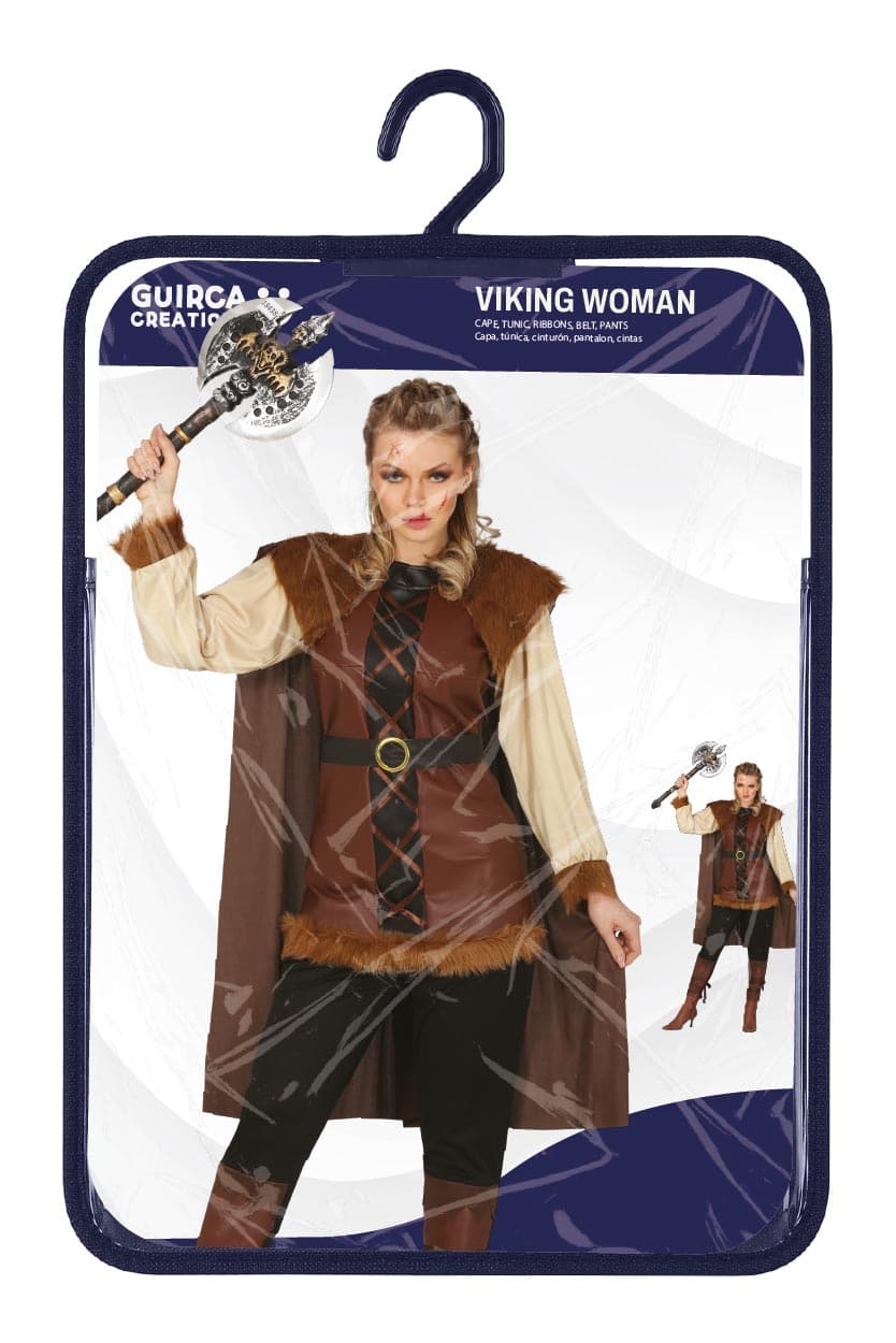 Viking – kostume til damer, brun og beige