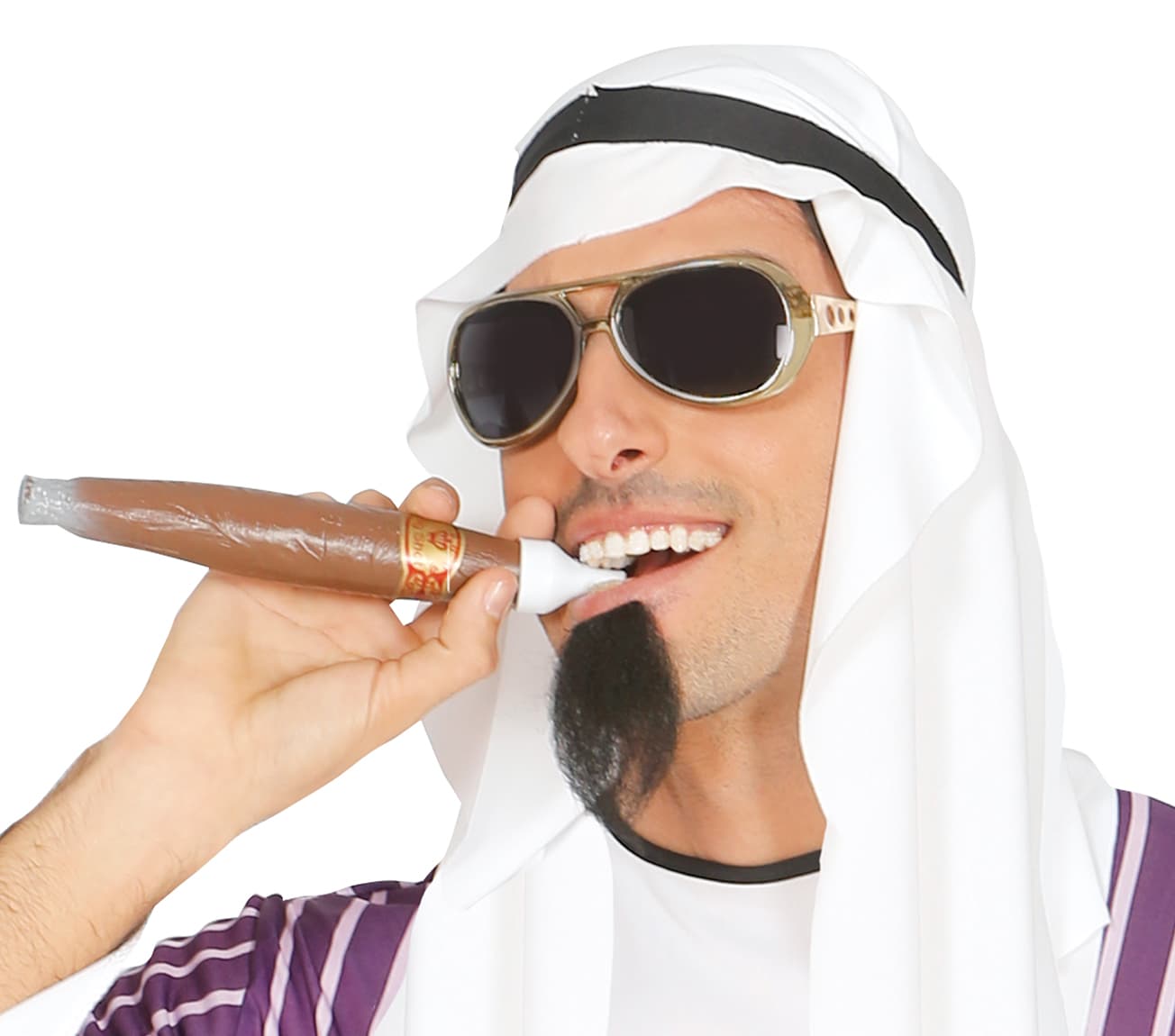 Sheik – kostume til herrer, hvid og lilla