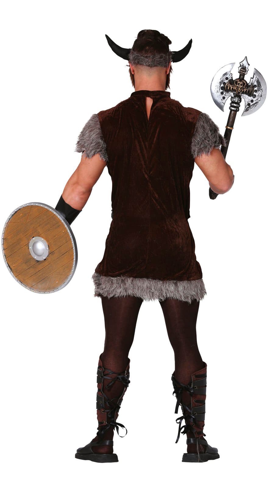Viking – kostume til herrer, brun og grå