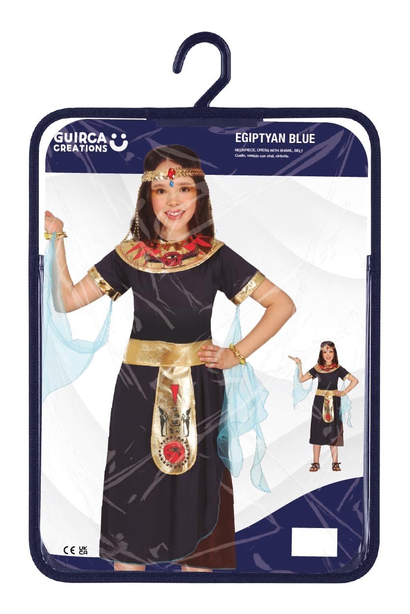 Egyptisk – kostume til piger, sort og guld, model 81020