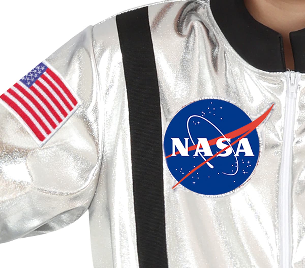Sølvfarvet NASA-astronaut – kostume til drenge