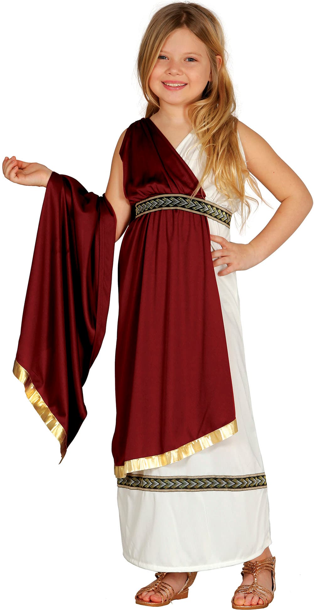 Romer – kostume til piger, bordeaux og beige
