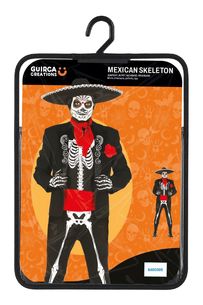 Mexicansk skelet – kostume til børn og voksne