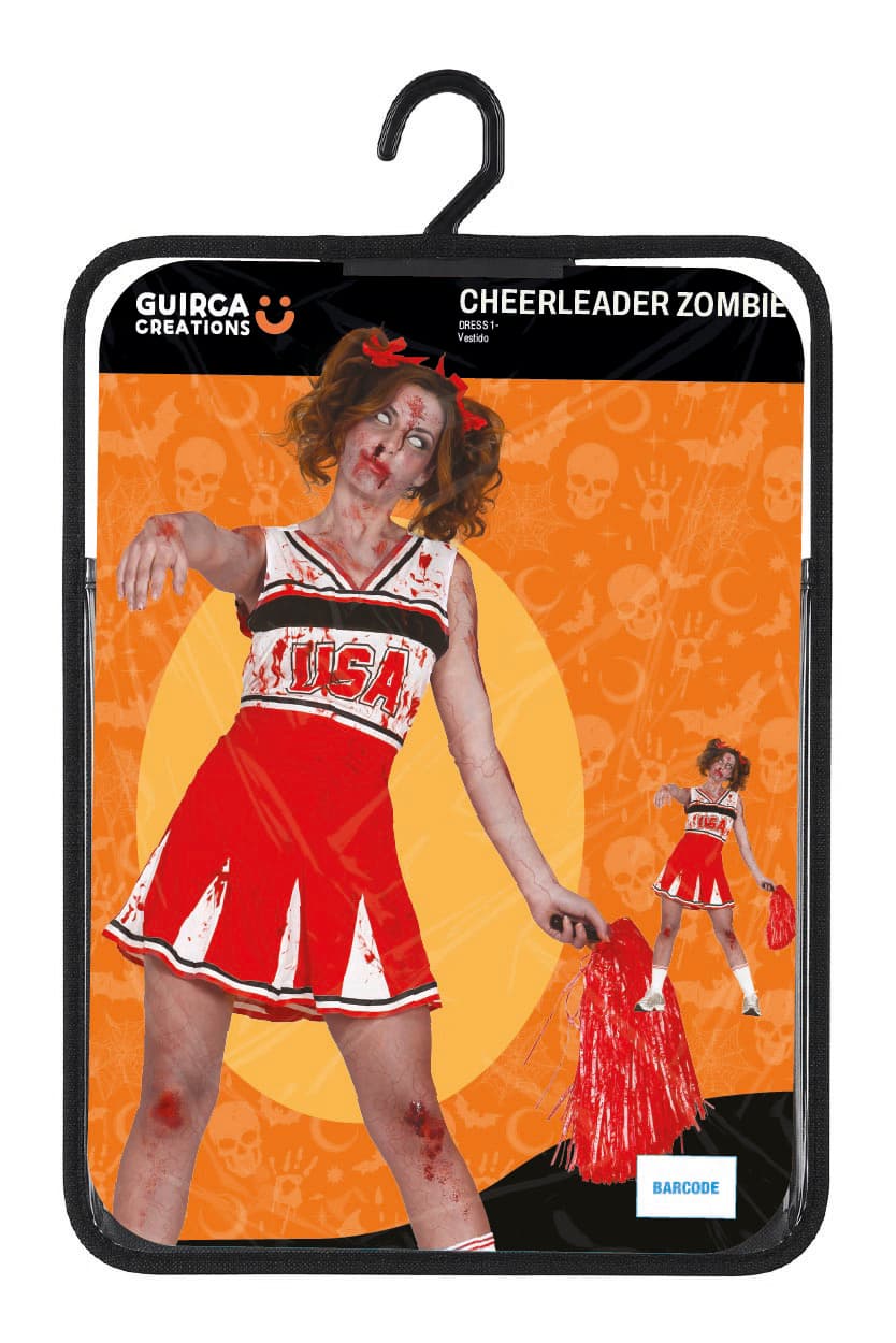 Zombie-cheerleader – kostume til børn og voksne