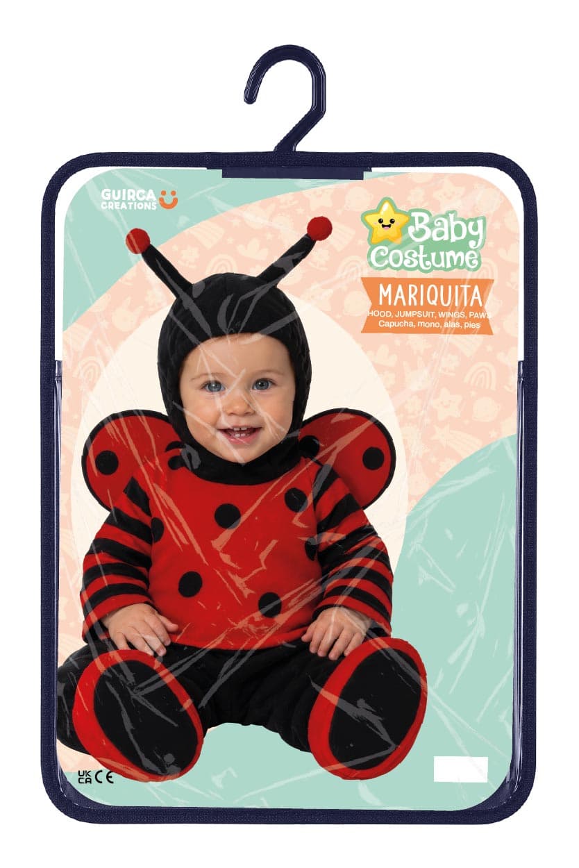 Mariehøne – kostume til baby, sort og rød, model 85973