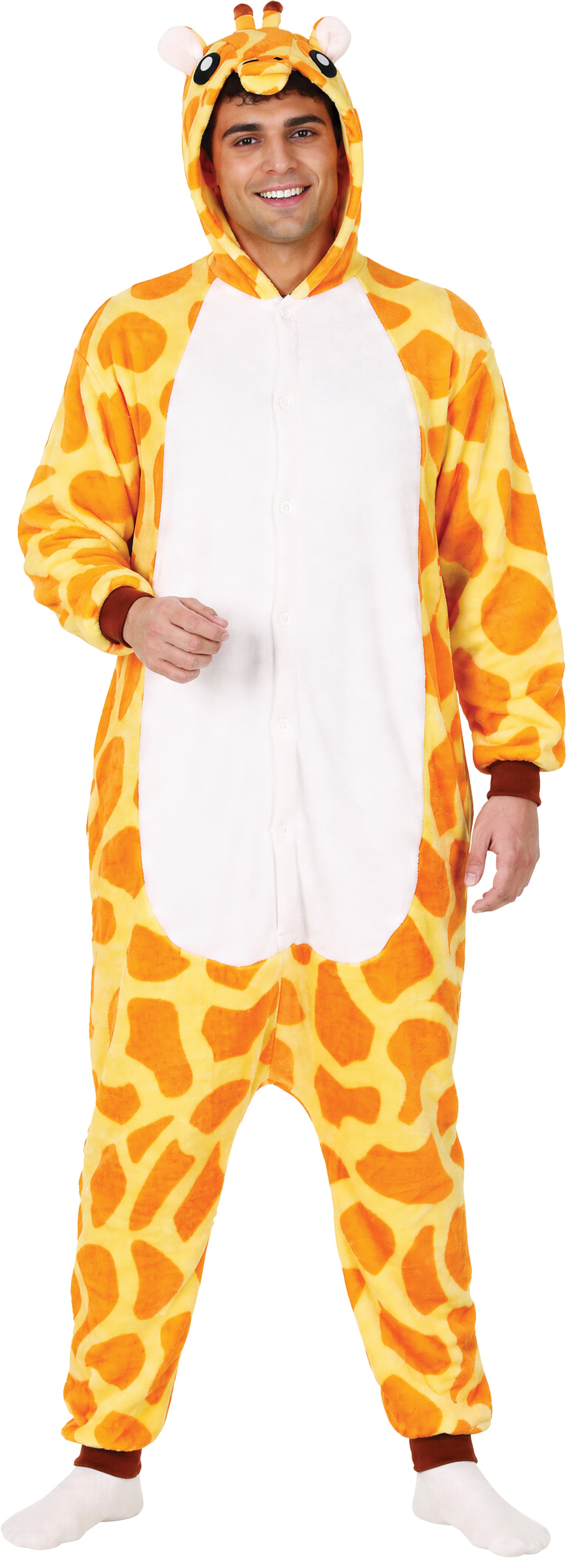 Giraf-kigurumi – kostume til voksne, hvid og gul