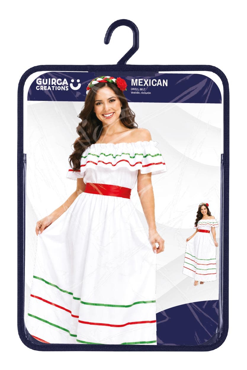 Mexicaner – kostume til damer, hvid