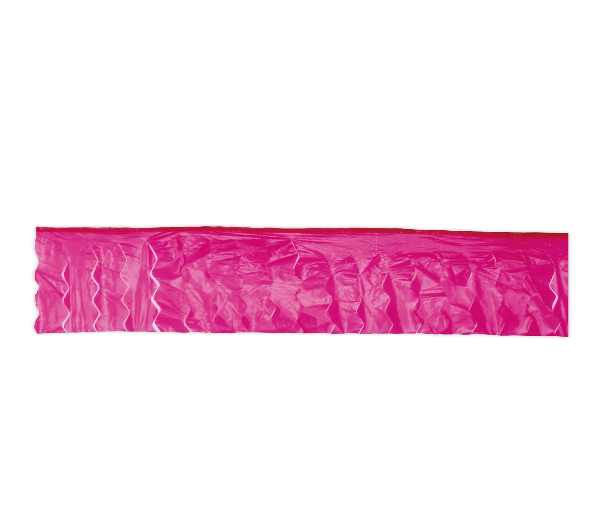 Pose med 25 m frynseguirlande i plastik, pink