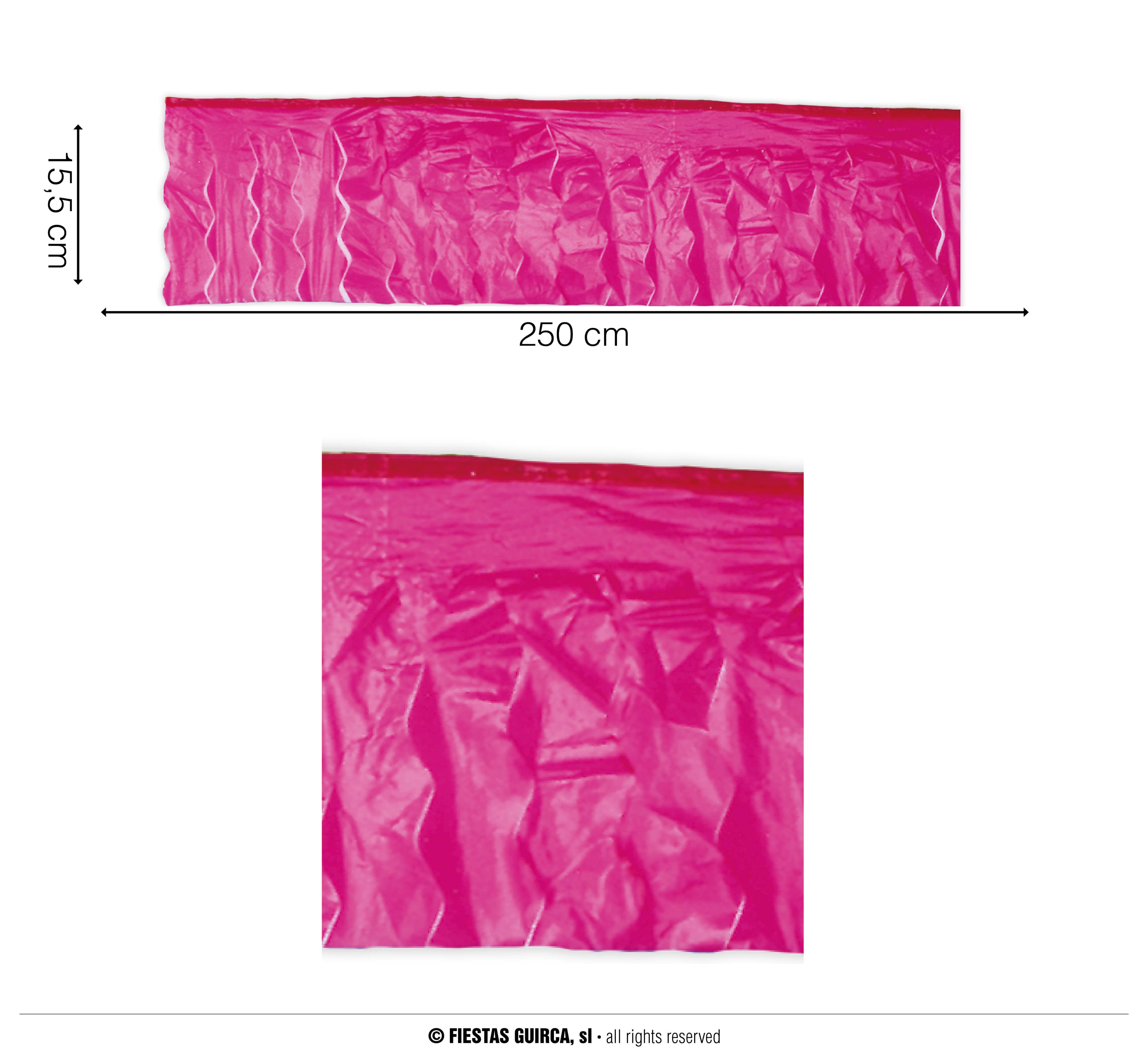 Pose med 25 m frynseguirlande i plastik, pink