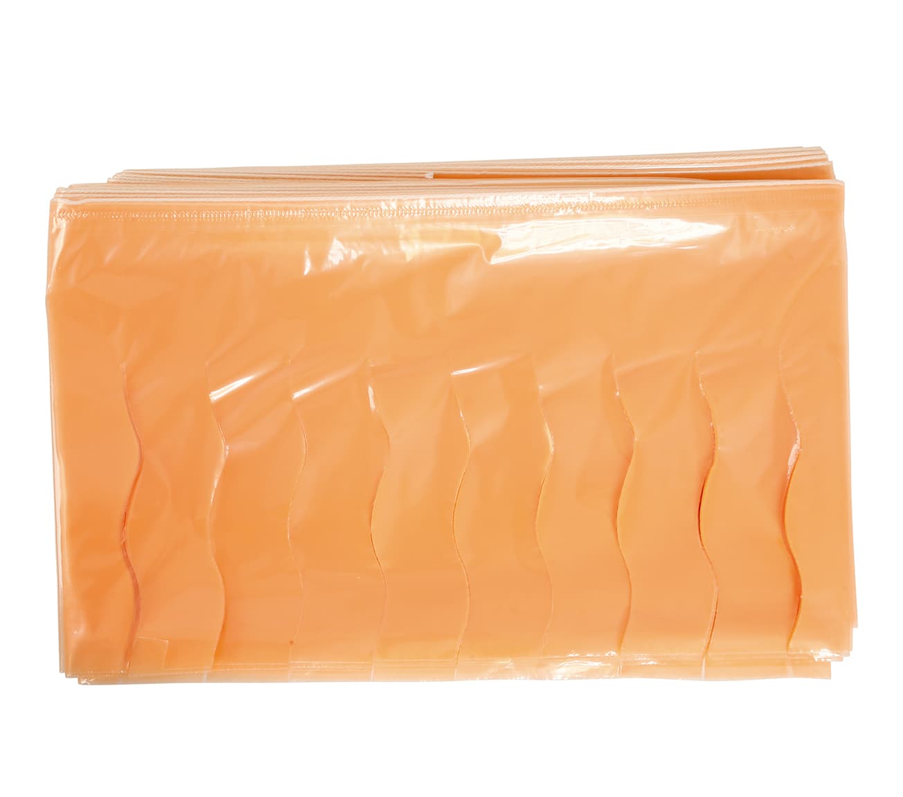 Pose med 25 m frynseguirlande i plastik, orange