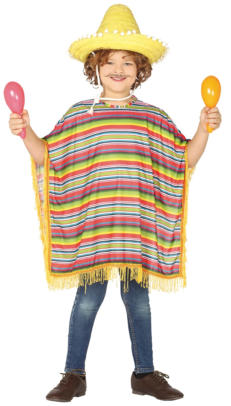 Mexicansk poncho – kostume til drenge