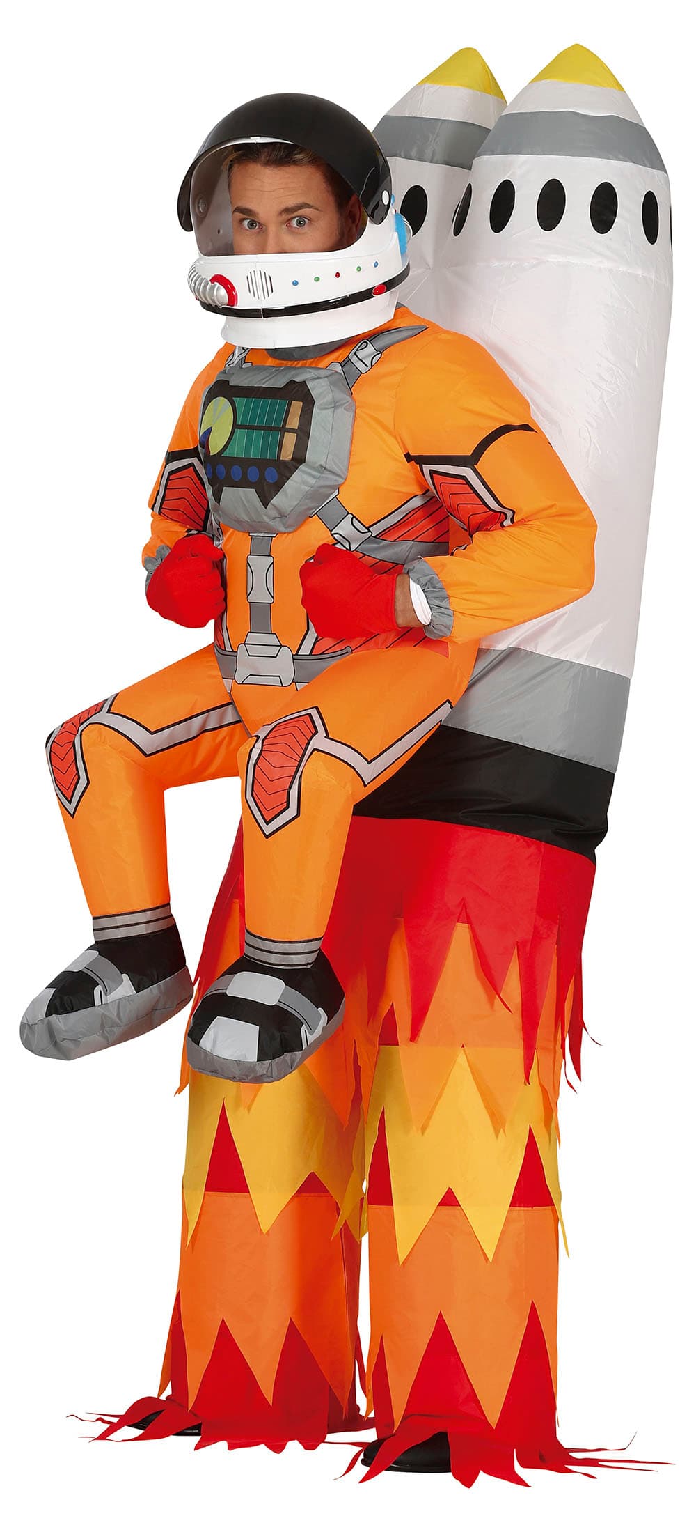 Oppusteligt raketkostume med astronaut