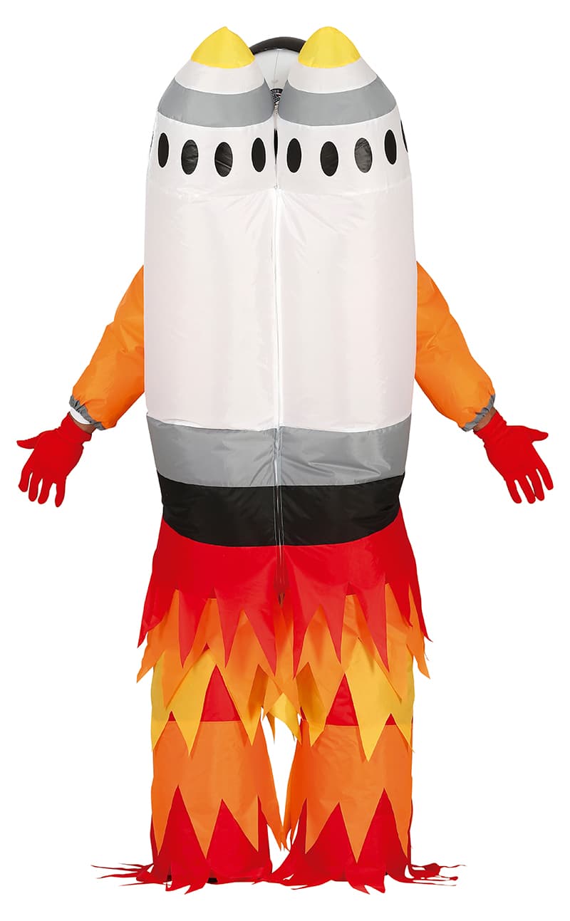 Oppusteligt raketkostume med astronaut