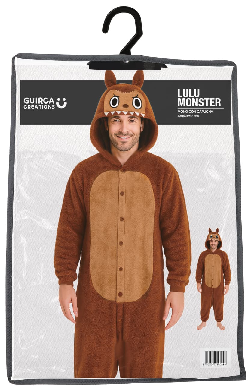 Brun Lulu-monsterpyjamas – kostume til herrer
