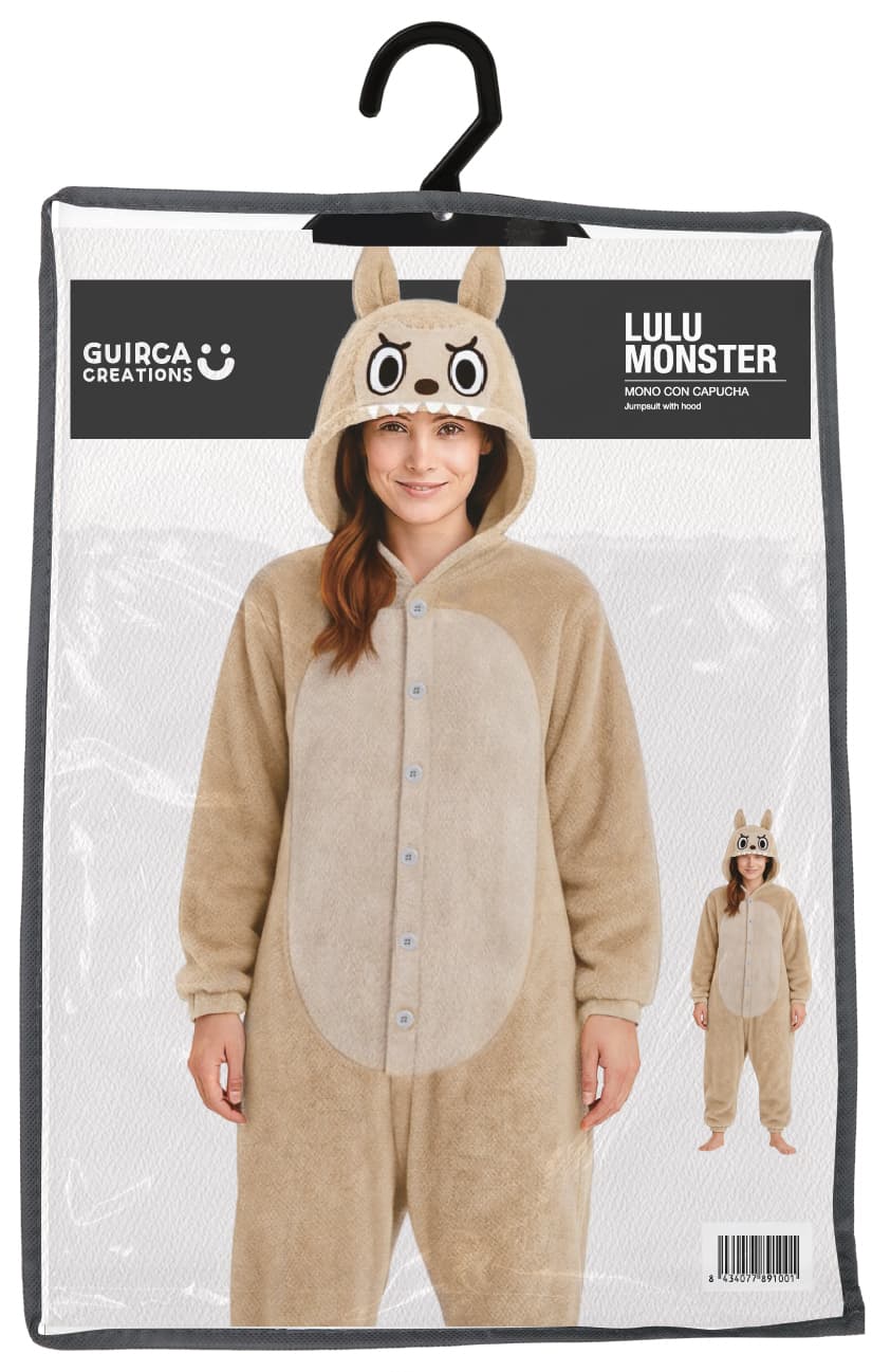 Beige Lulu-monsterpyjamas – kostume til damer