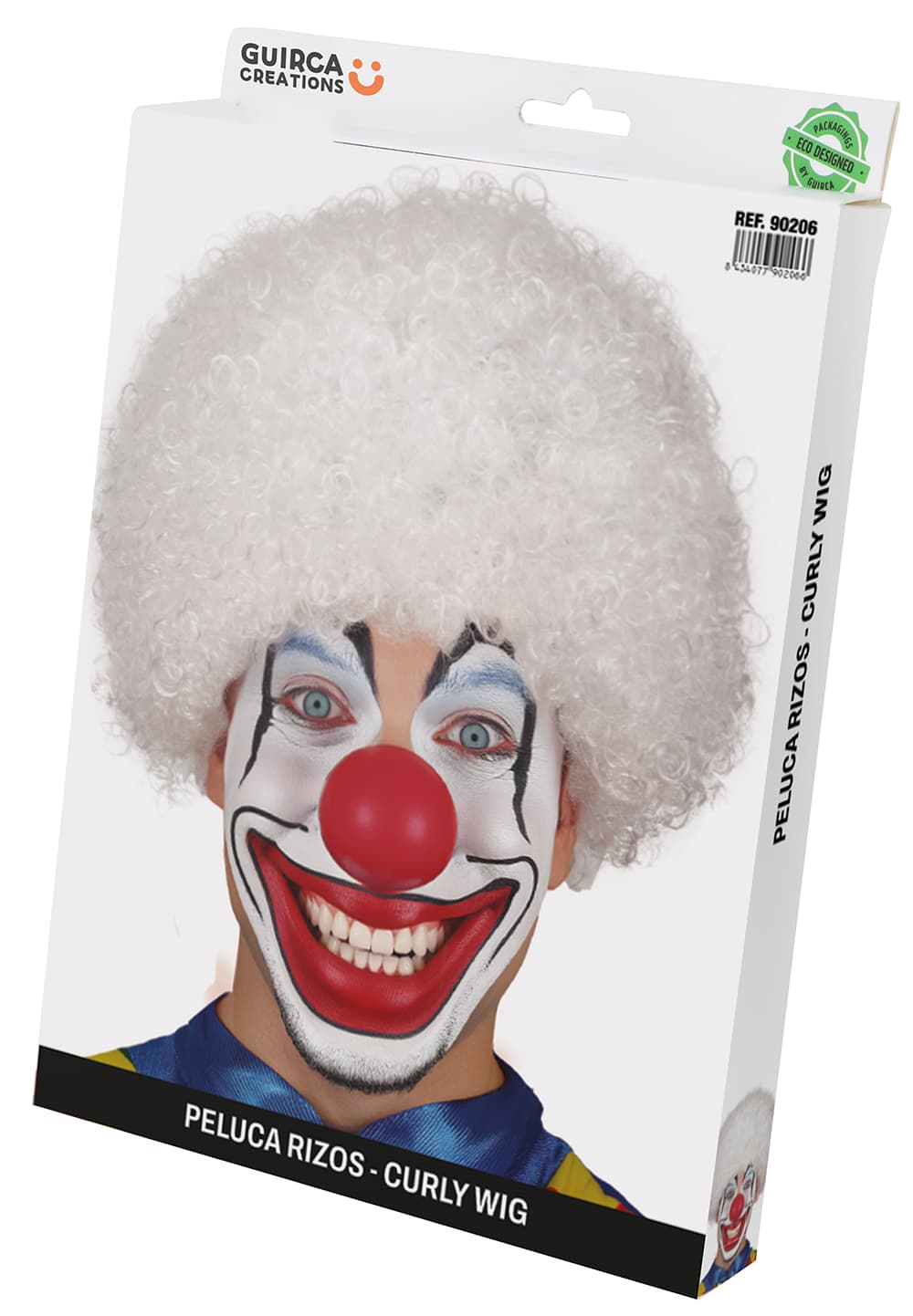 Hvid krøllet paryk