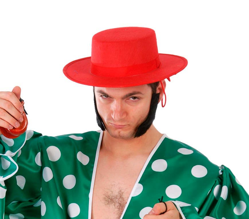Rød flamencohat i filt
