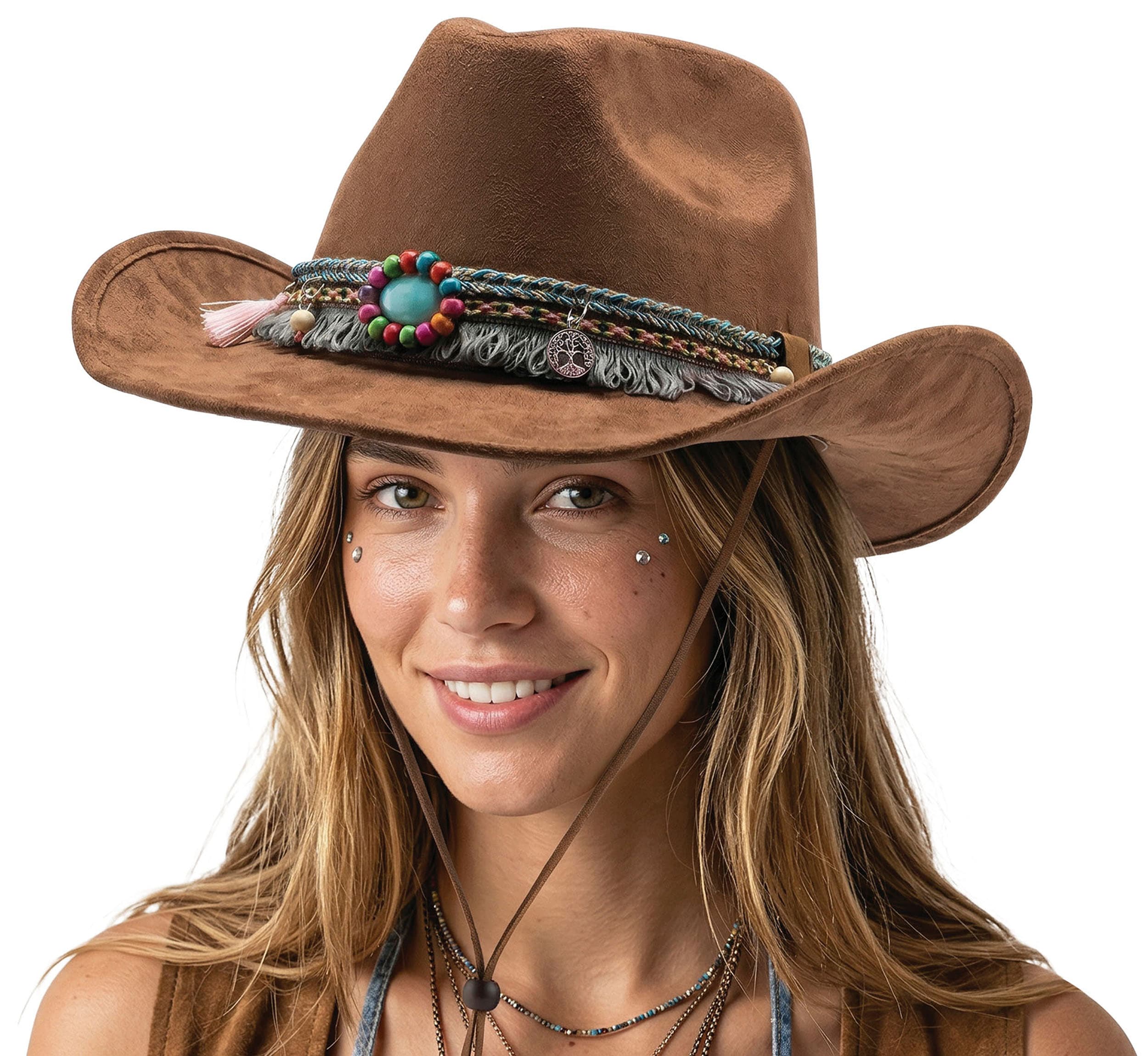Cowboyhat i filt, brun, model 23169