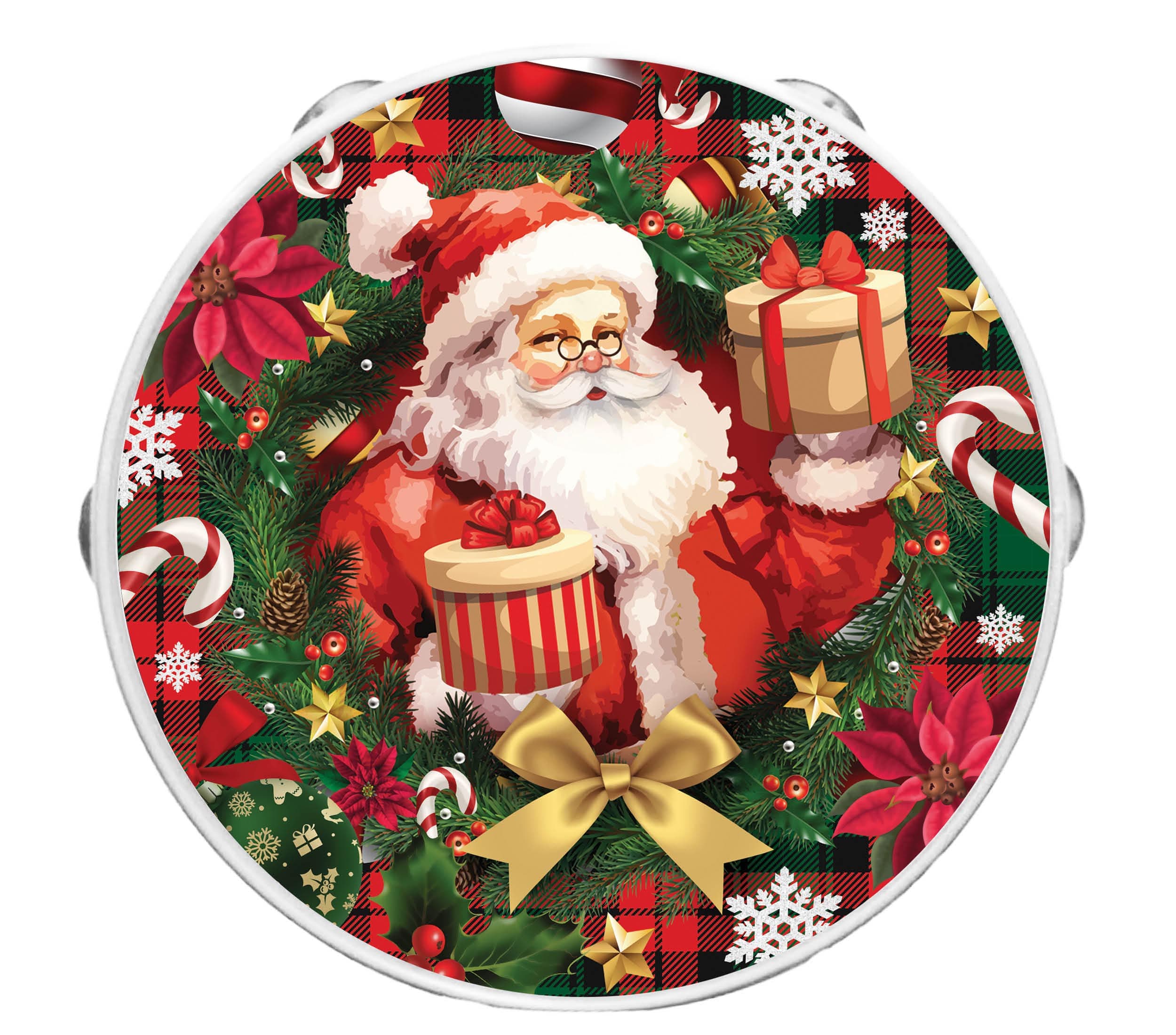 Julemandstamburin i PVC 13 cm